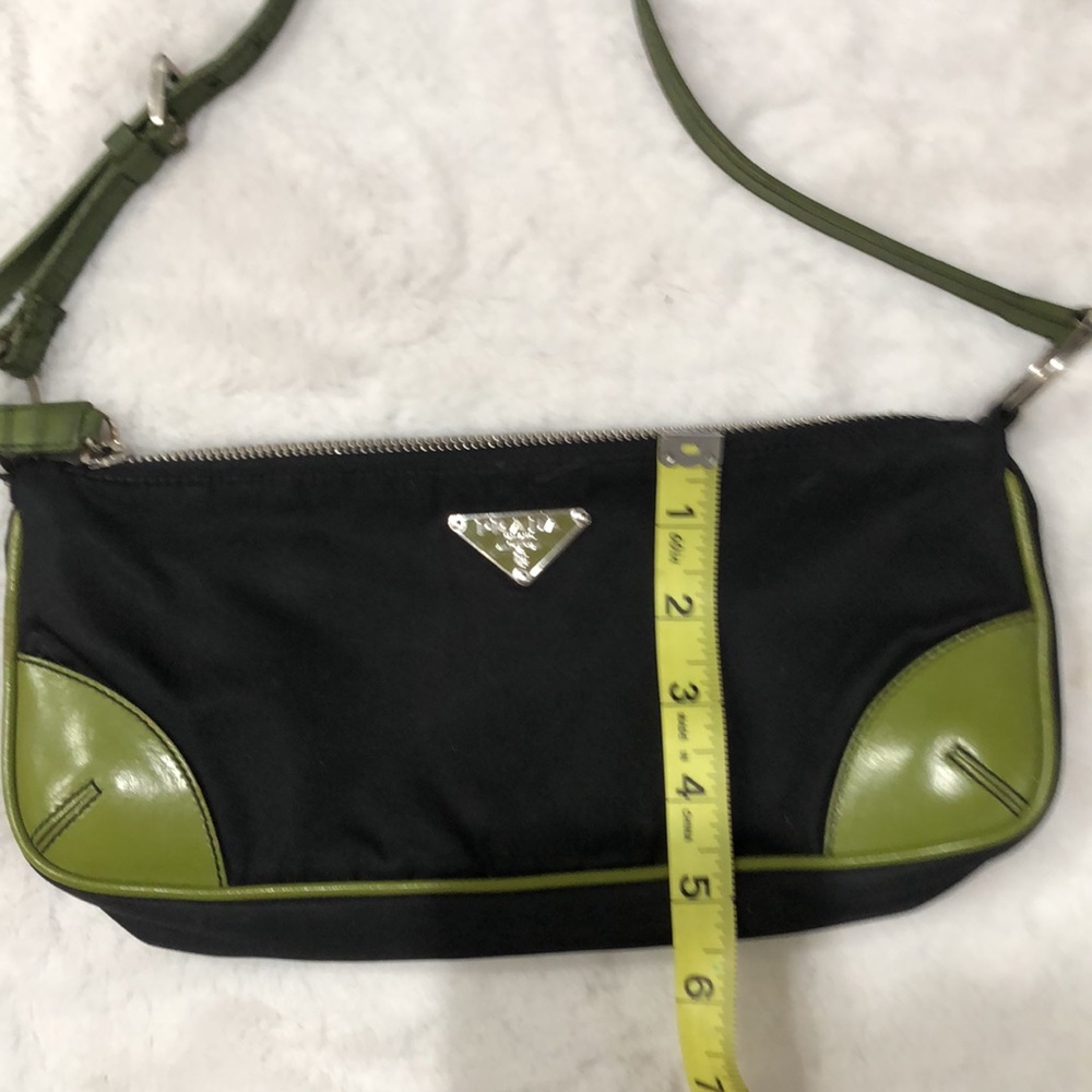 Authentic Prada Saffiano Leather & Nylon Vintage Y2K Pouchette Shoulder Bag RARE - Picture 10 of 12